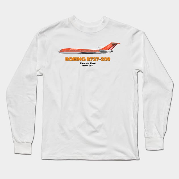 Boeing B727-200 - Faucett Perú Long Sleeve T-Shirt by TheArtofFlying